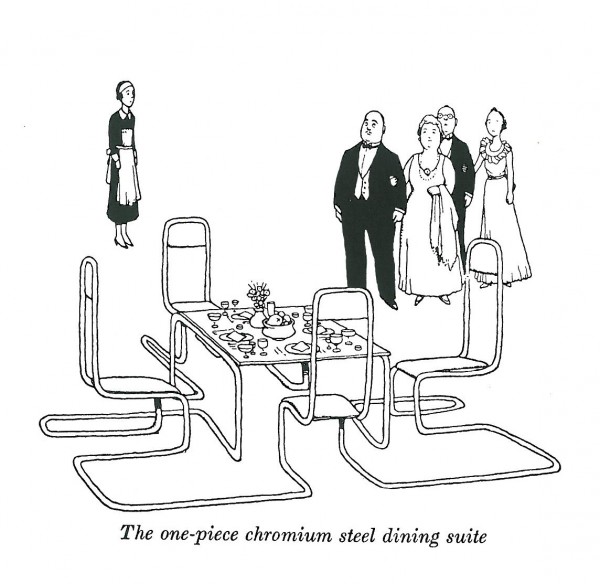 An example of how designers interpreted form following function. "How to live in a flat", Heath Robinson, 1936. From "The Modernist Home", 2006.