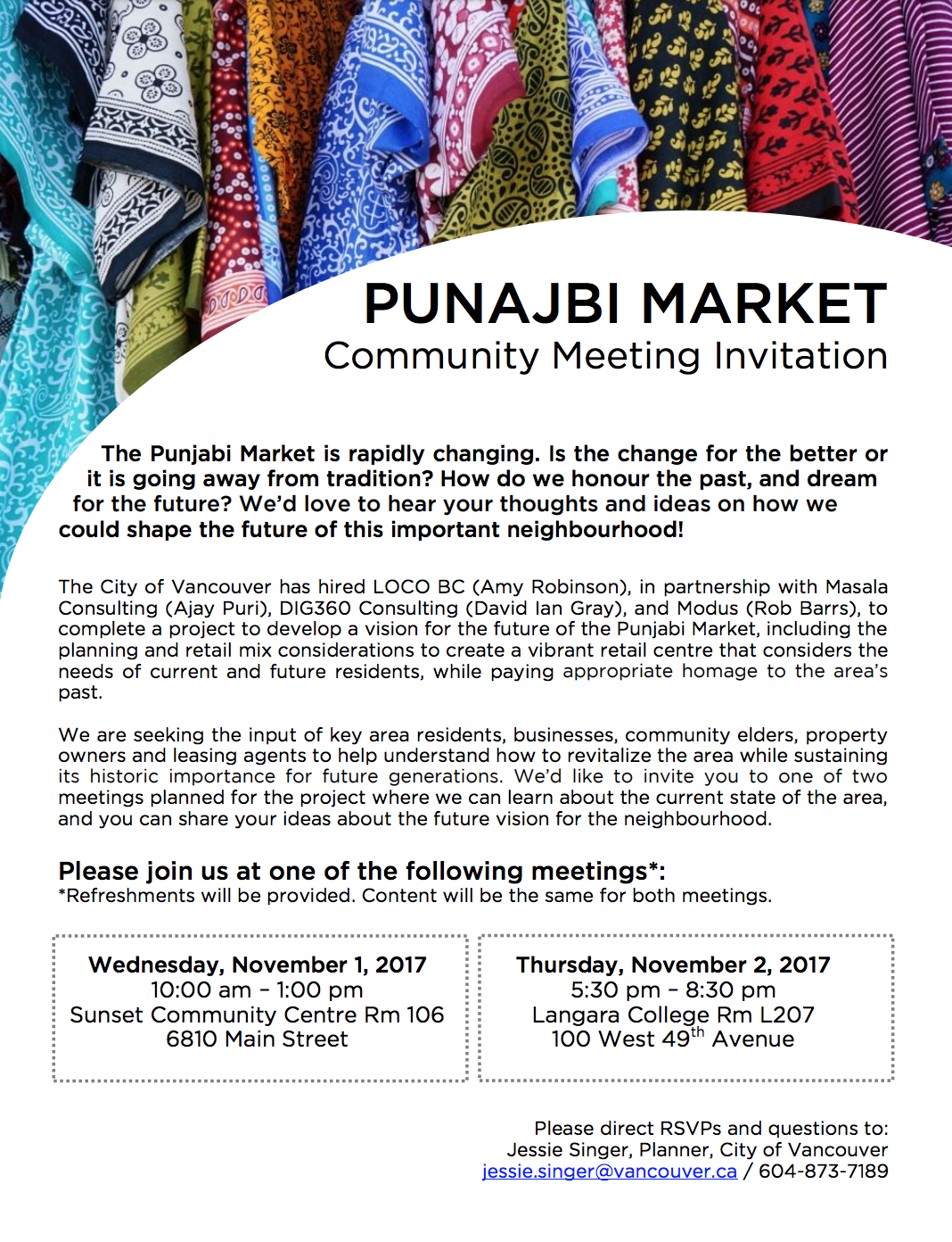 Event The Future of Punjabi Market, Nov 1 & 2 Spacing Vancouver