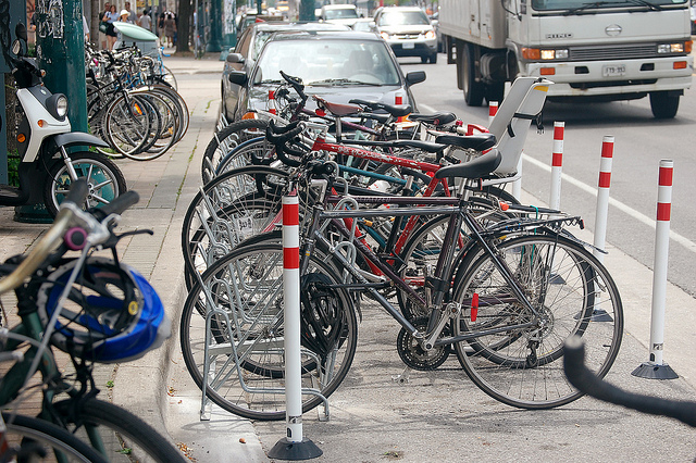 Bike parking takes over car parking spaces - Spacing Toronto | Spacing ...