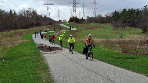 Cyclists on a trail