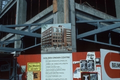 Golden Crown Centre in the works; still at Main and East Georgia today (and once home of The Tyee office). Designed by James Cheng of Vancouverism fame. Photo by Paul Yee (1986), City of Vancouver AM1523-S6-F73-: 2008-010.0510.